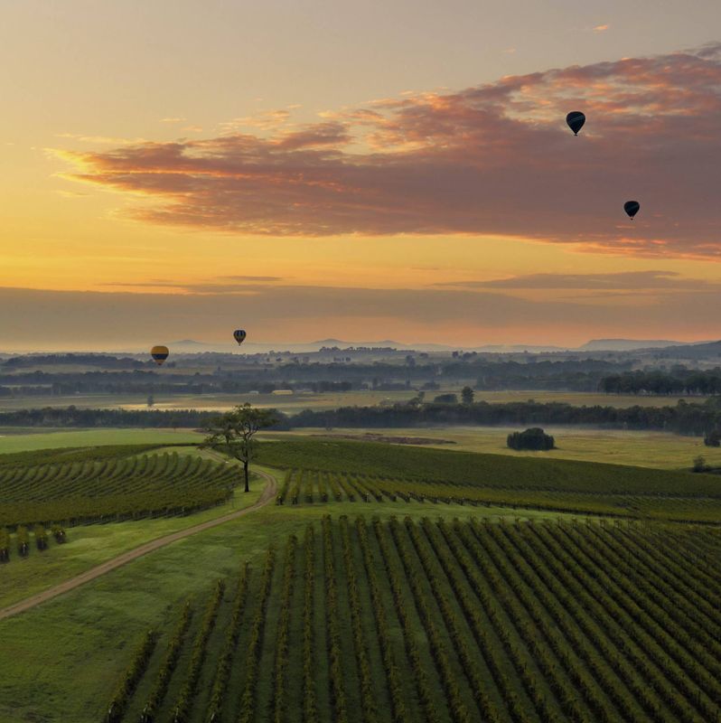 hot air balloon rides in Hunter Valley