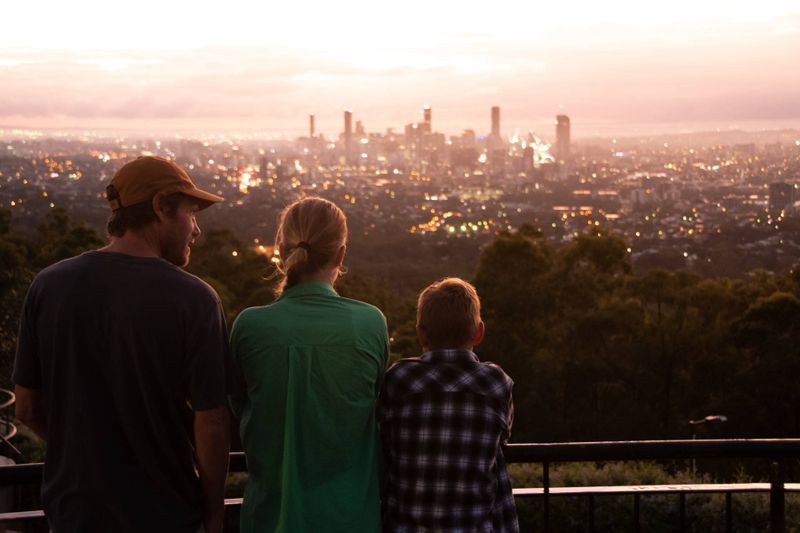 family at a Brisbane lookout 
